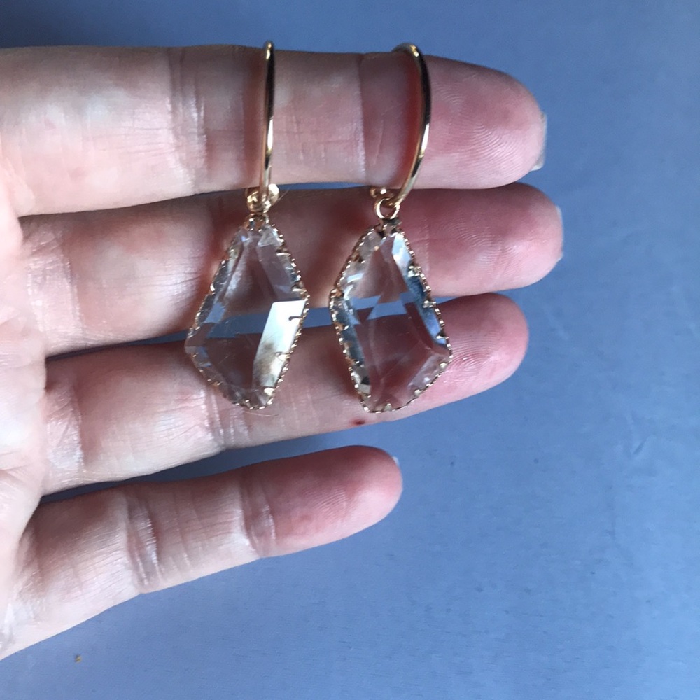 New! Clear Drop Earrings - Picture 11 of 13